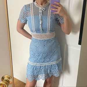 AQUA baby Blue mini dress